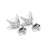 Princess-Cut Lab Grown Diamond Solitaire Stud Earrings