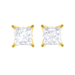Princess-Cut Lab Grown Diamond Solitaire Stud Earrings