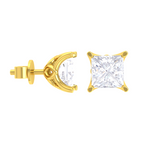 Princess-Cut Lab Grown Diamond Solitaire Stud Earrings