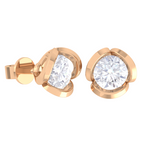 Round Lab Grown Diamond Solitaire Stud Earrings