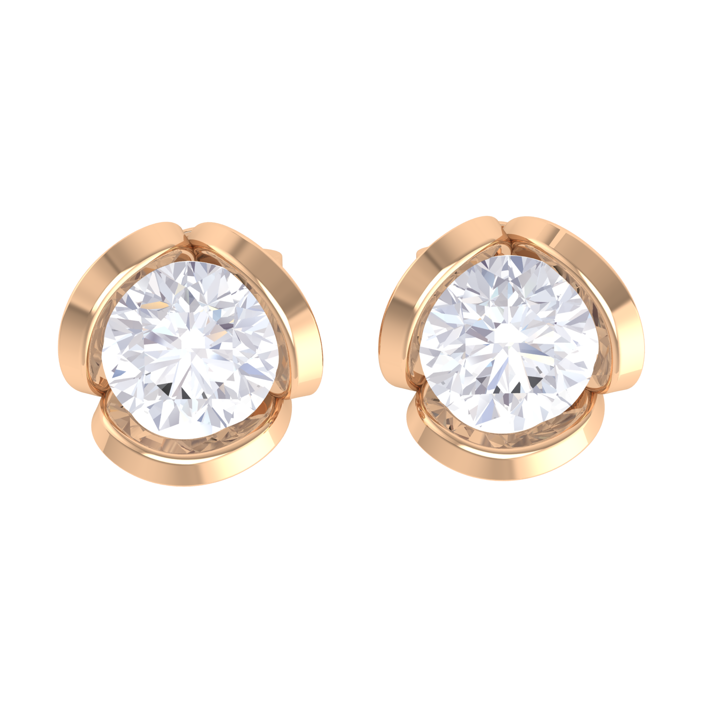 Round Lab Grown Diamond Solitaire Stud Earrings