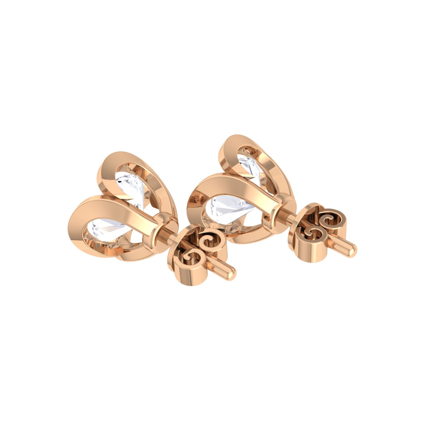 Round Lab Grown Diamond Solitaire Stud Earrings