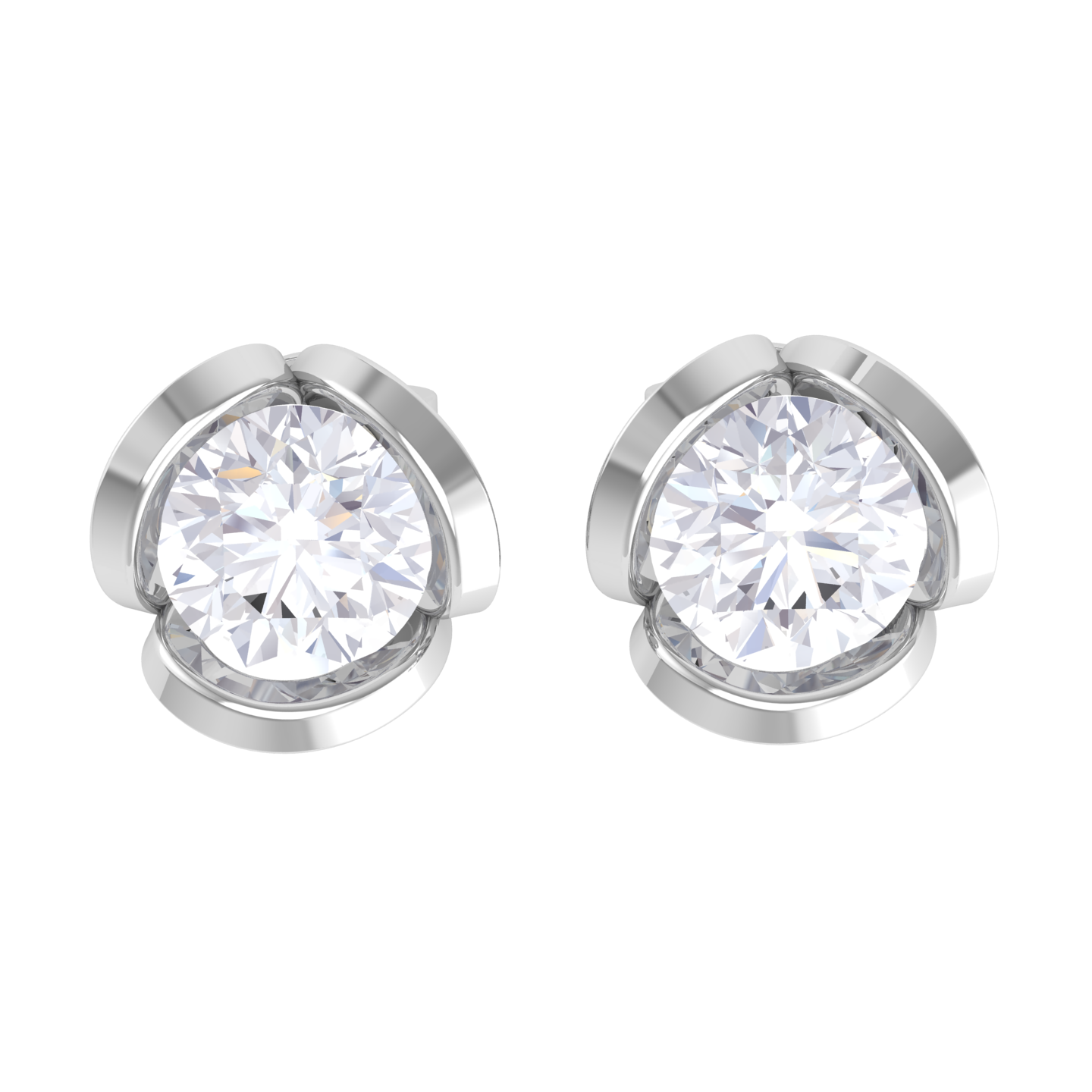 Round Lab Grown Diamond Solitaire Stud Earrings