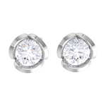 Round Lab Grown Diamond Solitaire Stud Earrings
