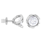 Round Lab Grown Diamond Solitaire Stud Earrings