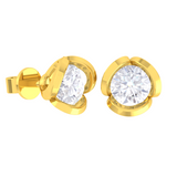 Round Lab Grown Diamond Solitaire Stud Earrings