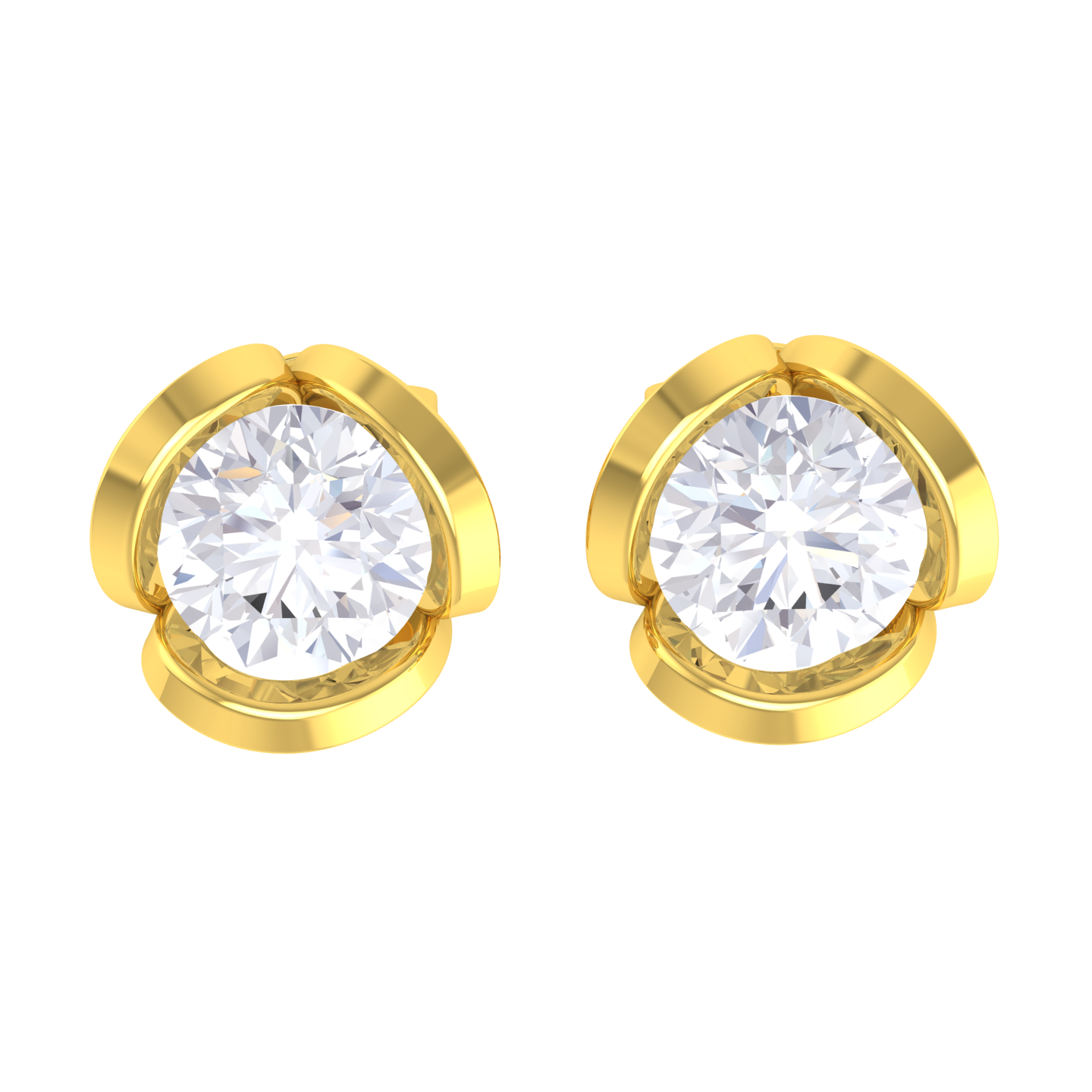 Round Lab Grown Diamond Solitaire Stud Earrings
