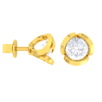 Round Lab Grown Diamond Solitaire Stud Earrings
