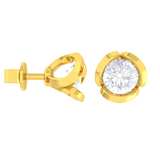 Round Lab Grown Diamond Solitaire Stud Earrings