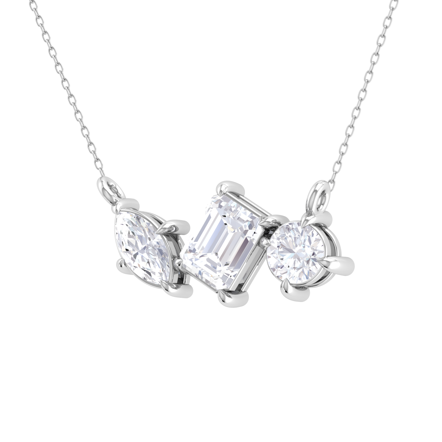 1 ctw Mix-Shape Lab Grown Diamond Fashion Necklace