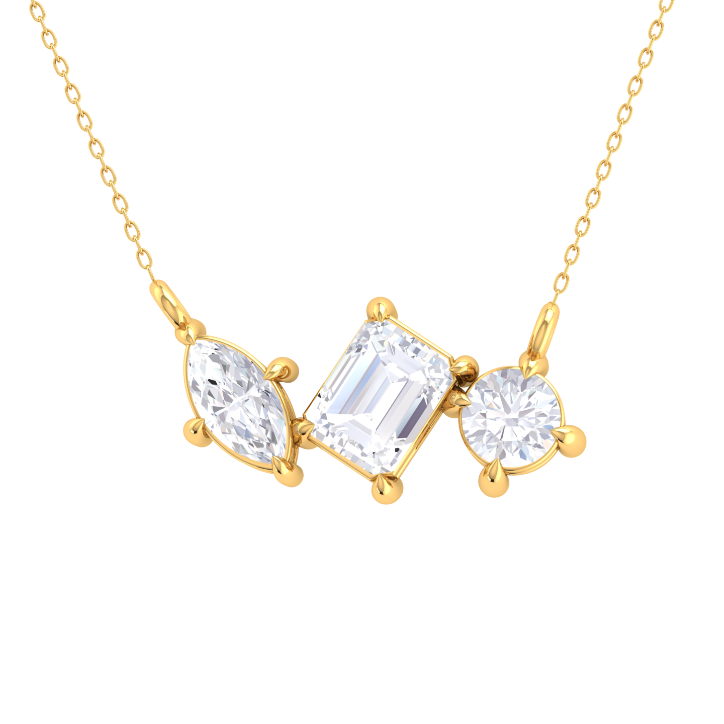 1 ctw Mix-Shape Lab Grown Diamond Fashion Necklace