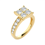 1 1/4 ctw Round Lab Grown Diamond Side Stone Engagement Ring
