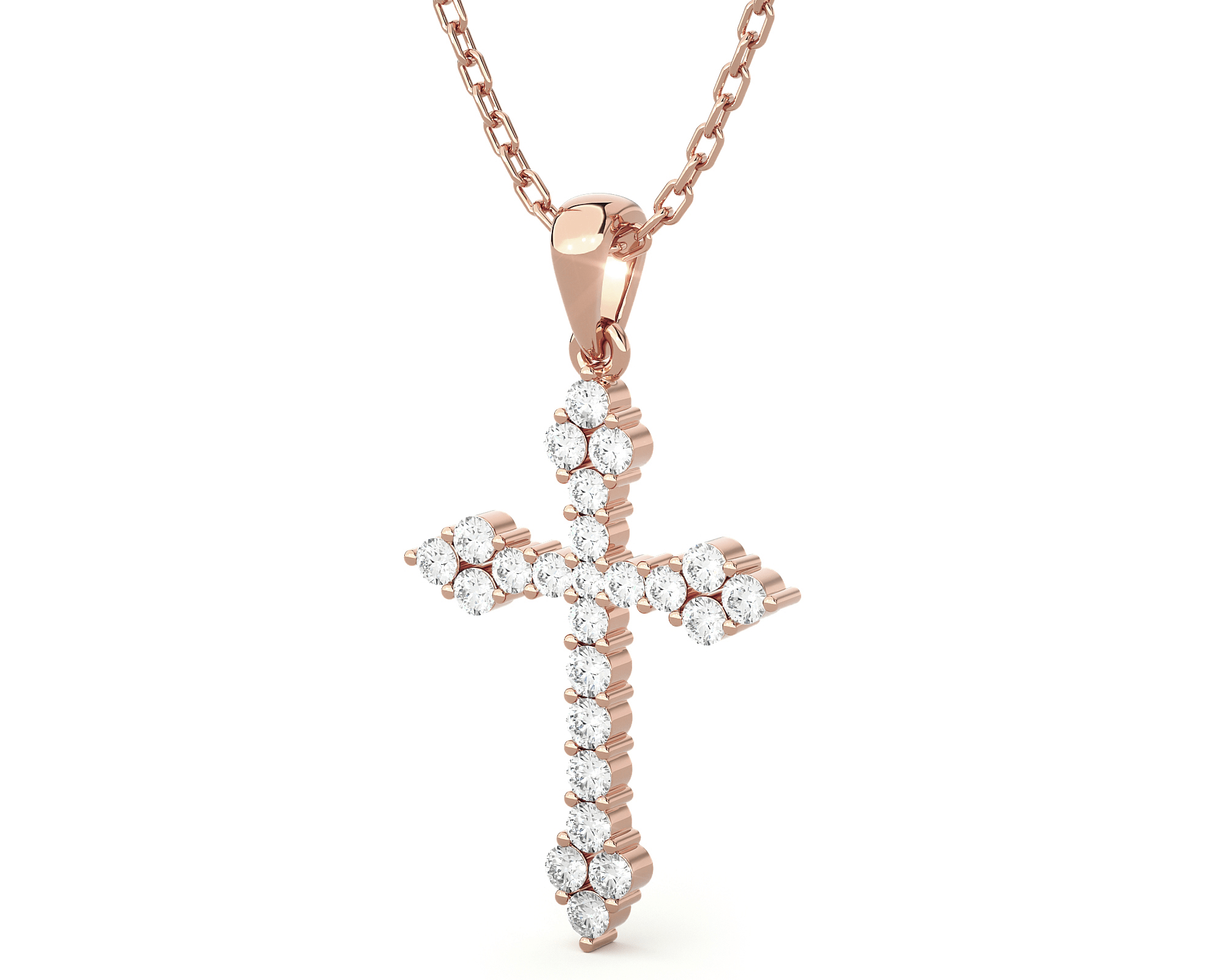 1/2  ctw Round Lab Grown Diamond Cross Pendant