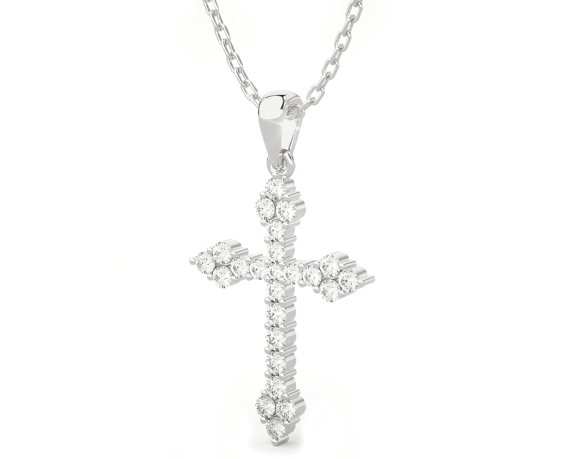 1/2  ctw Round Lab Grown Diamond Cross Pendant