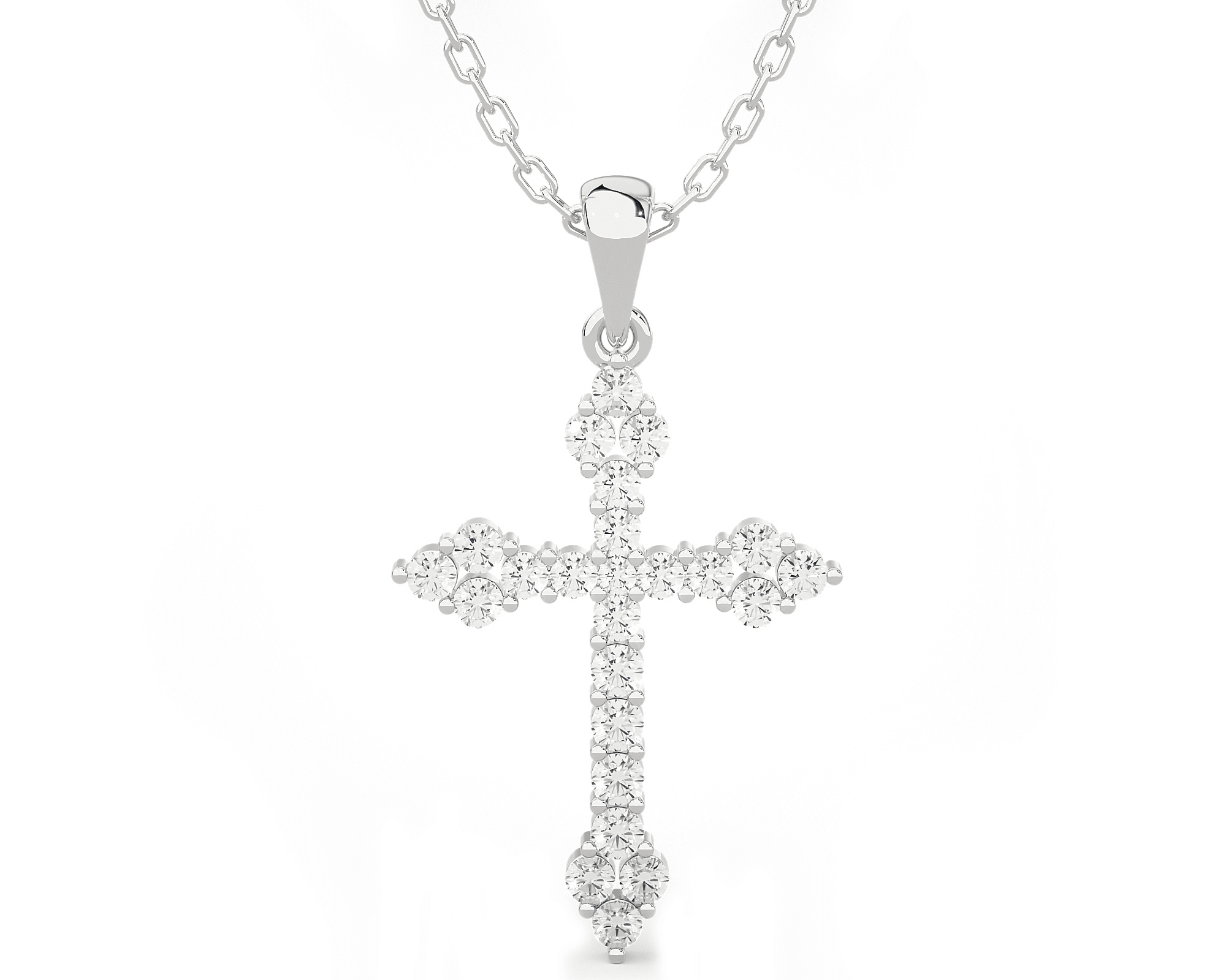 1/2  ctw Round Lab Grown Diamond Cross Pendant