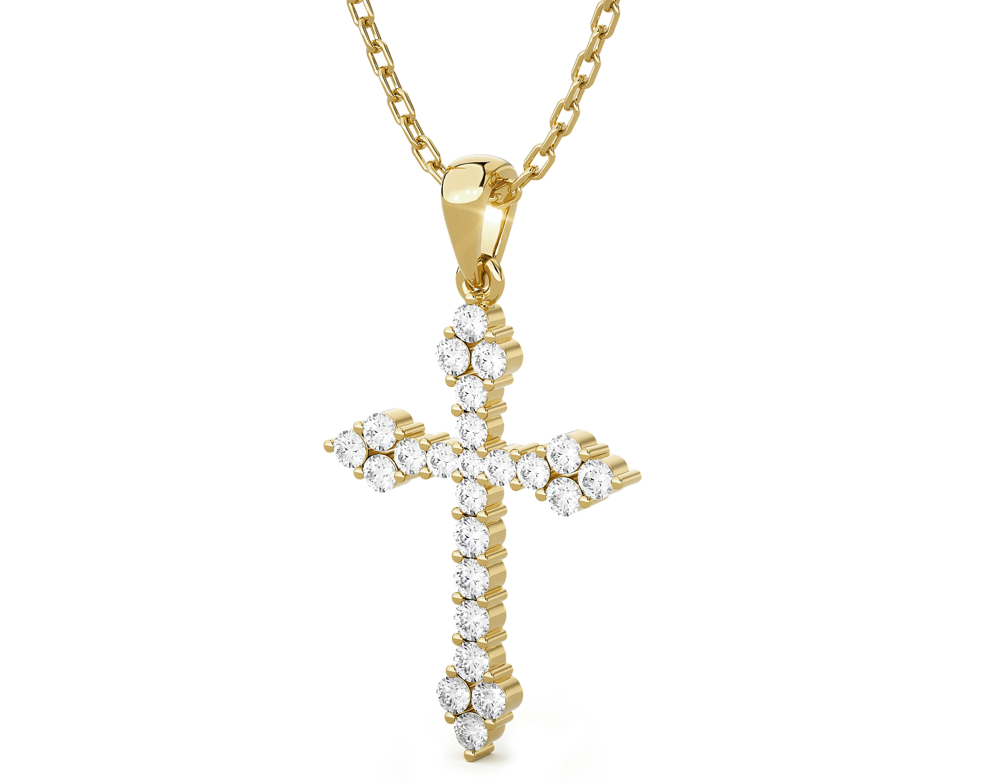 1/2  ctw Round Lab Grown Diamond Cross Pendant