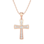 1/4  ctw Round Lab Grown Diamond Cross Pendant