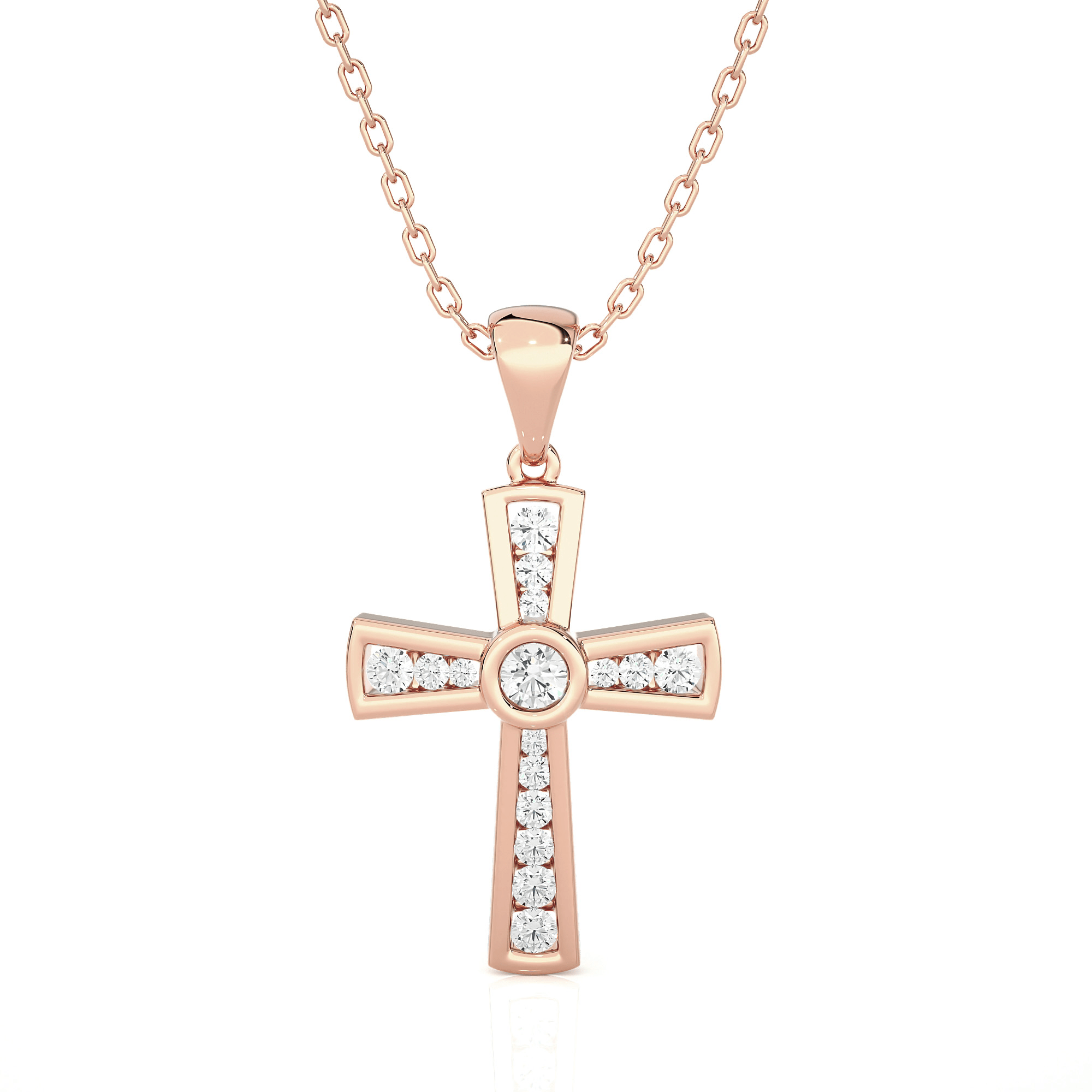 1/4  ctw Round Lab Grown Diamond Cross Pendant