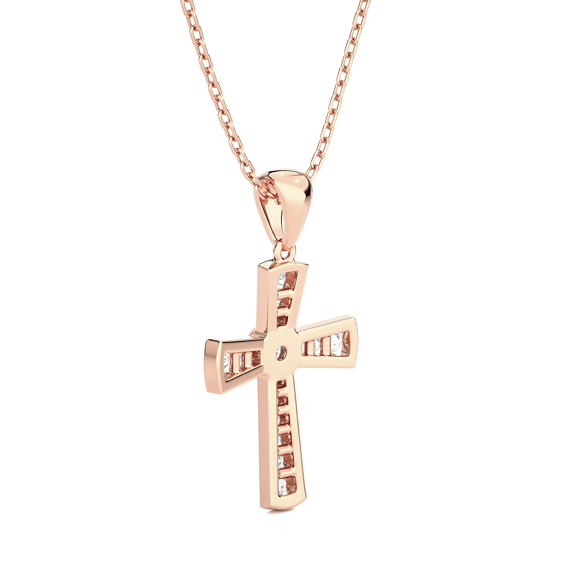 1/4  ctw Round Lab Grown Diamond Cross Pendant