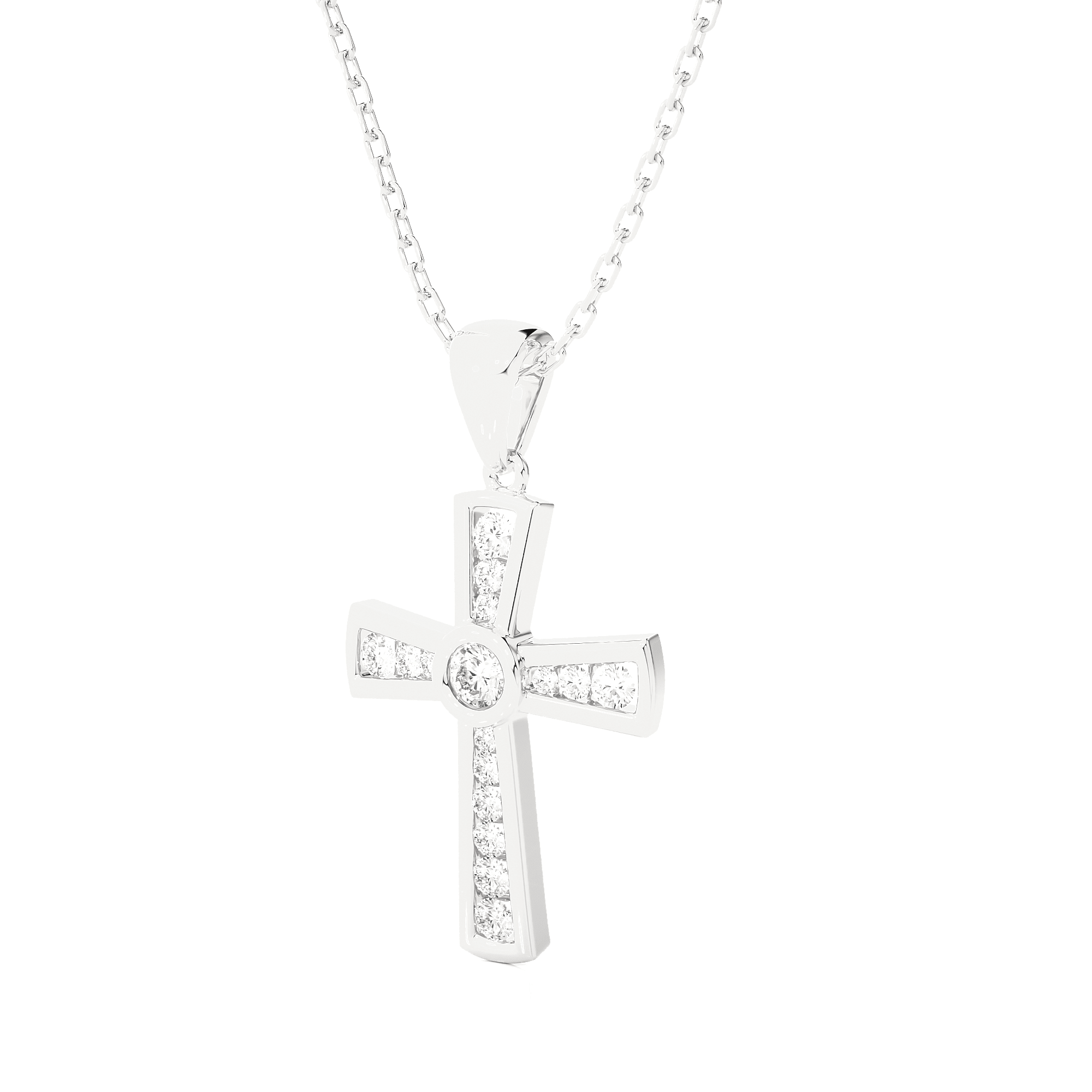 1/4  ctw Round Lab Grown Diamond Cross Pendant