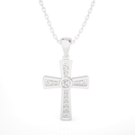 1/4  ctw Round Lab Grown Diamond Cross Pendant