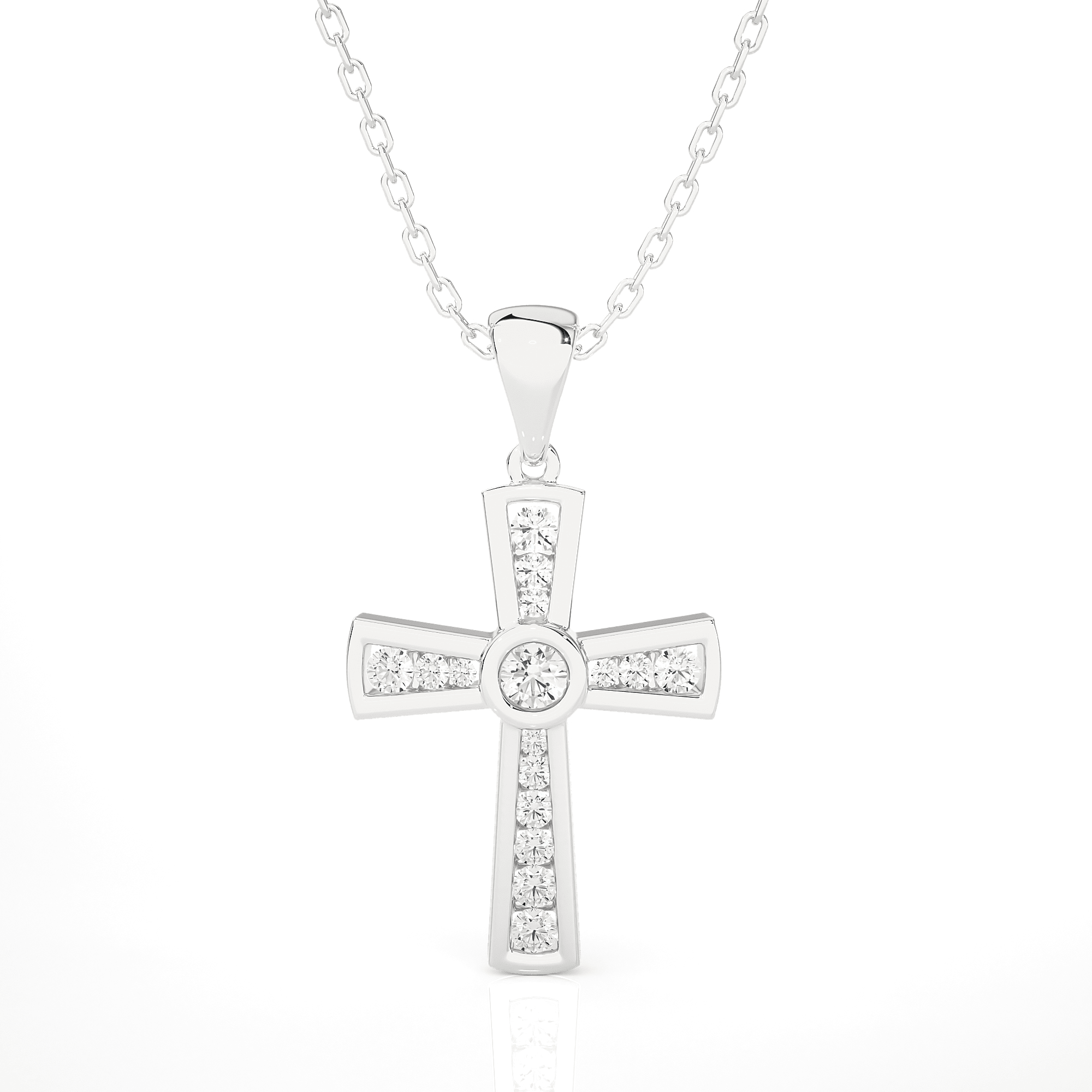 1/4  ctw Round Lab Grown Diamond Cross Pendant