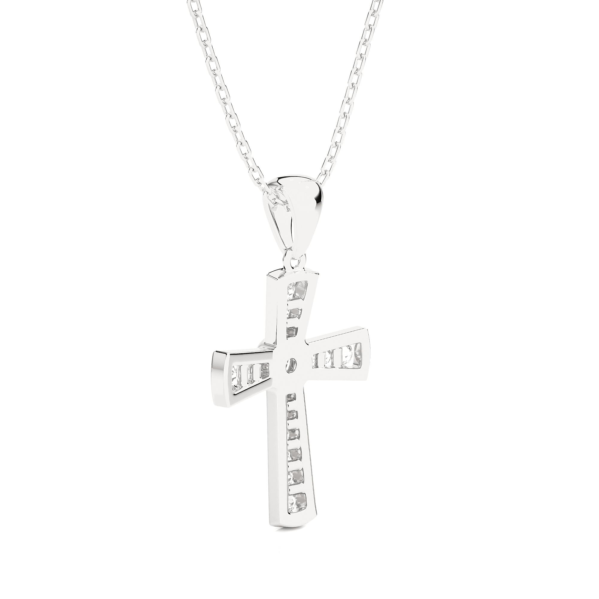 1/4  ctw Round Lab Grown Diamond Cross Pendant
