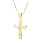 1/4  ctw Round Lab Grown Diamond Cross Pendant