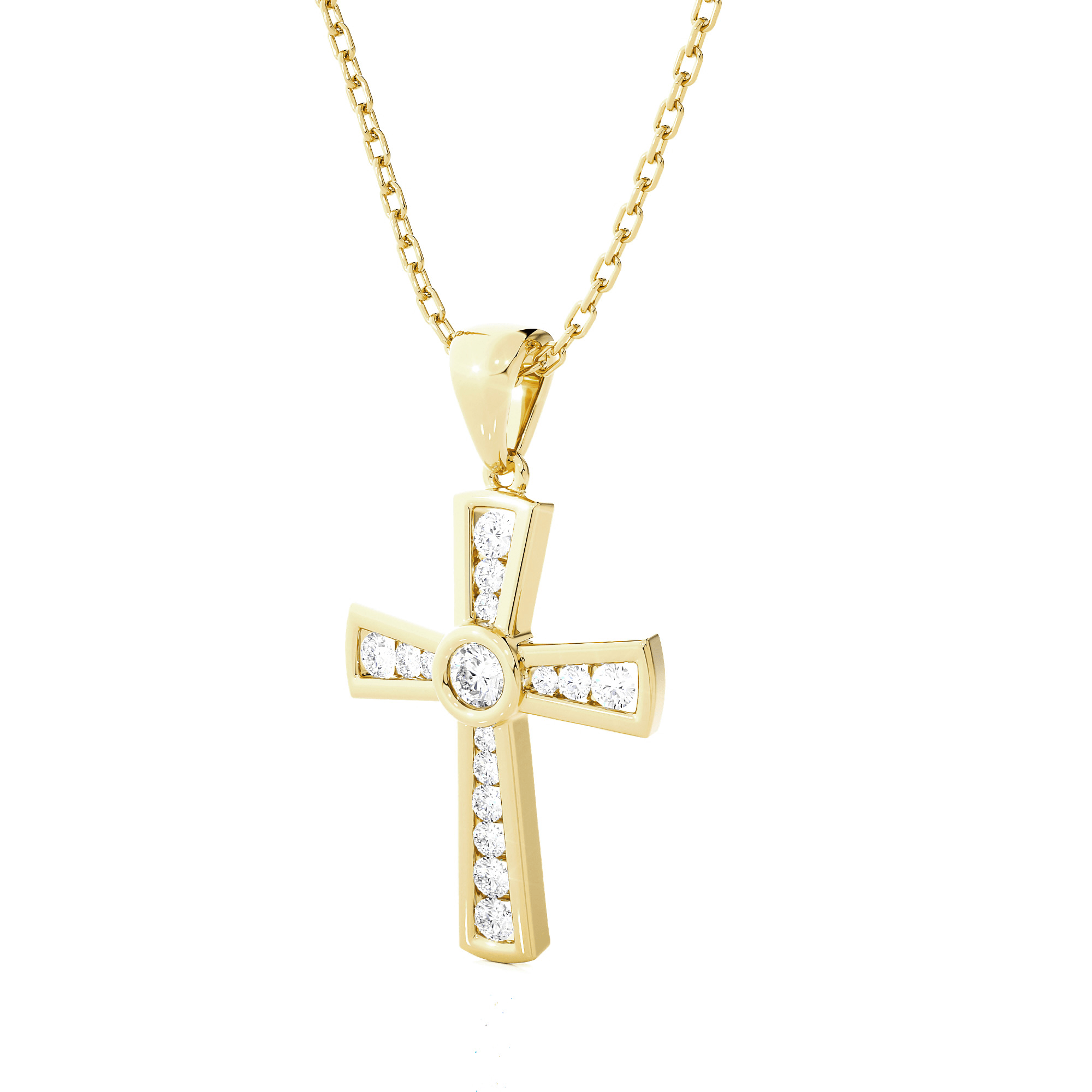1/4  ctw Round Lab Grown Diamond Cross Pendant