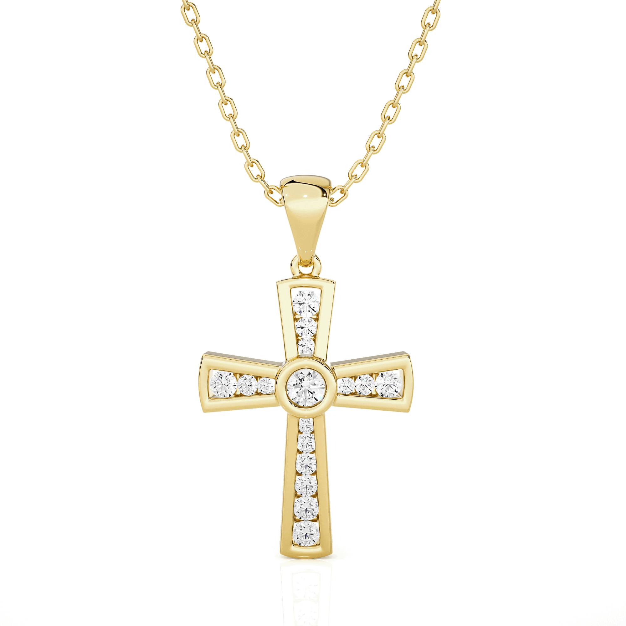 1/4  ctw Round Lab Grown Diamond Cross Pendant