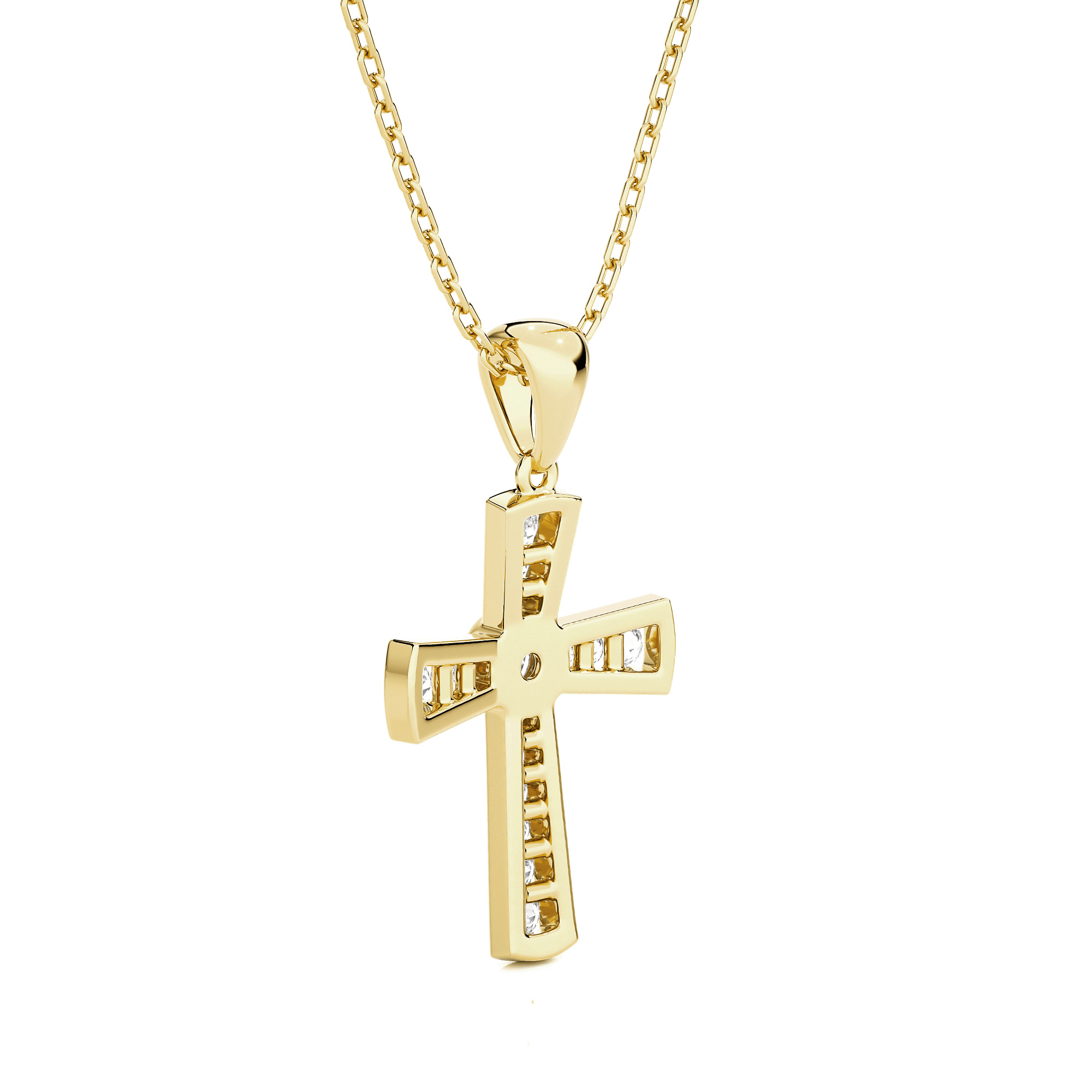 1/4  ctw Round Lab Grown Diamond Cross Pendant