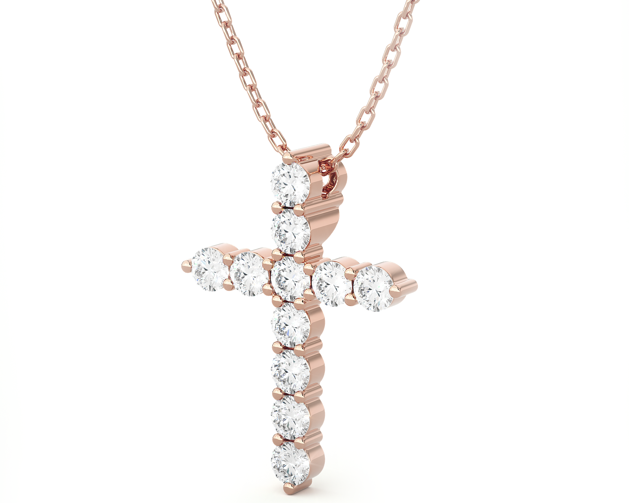 1/2  ctw Round Lab Grown Diamond Cross Pendant