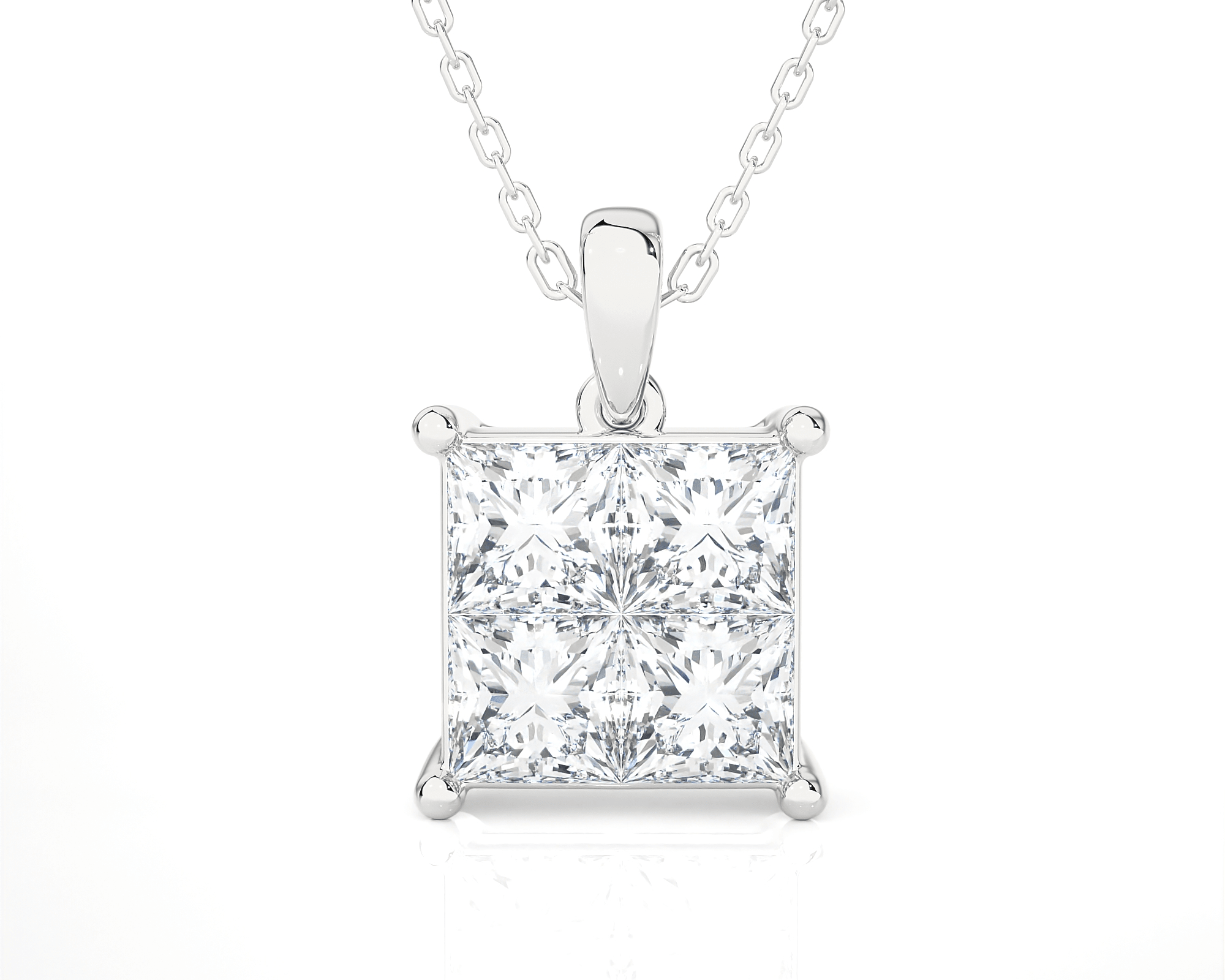 2 3/4  ctw Round Lab Grown Diamond Solitaire Pendant