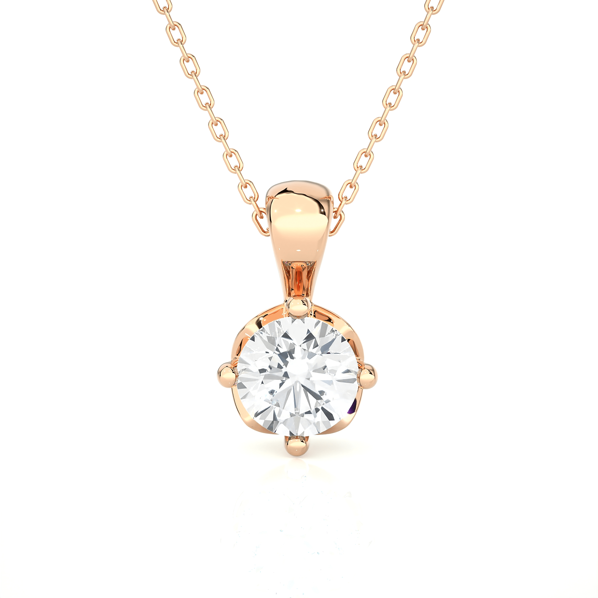 1  ctw Round Lab Grown Diamond Solitaire Pendant