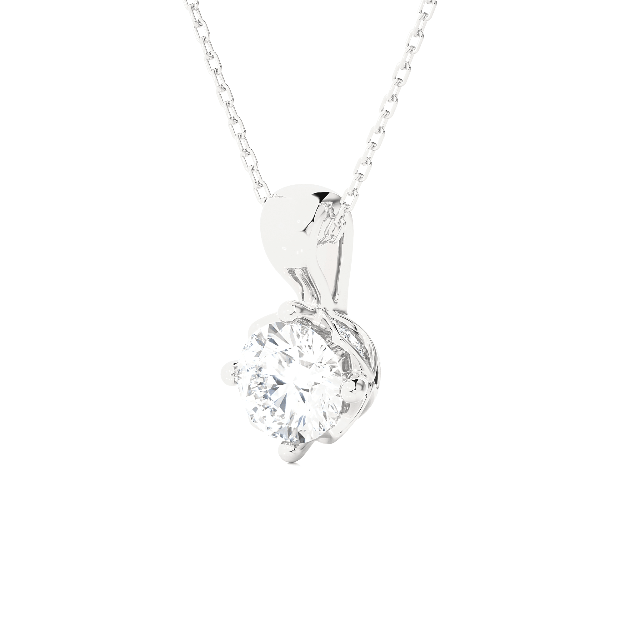 1  ctw Round Lab Grown Diamond Solitaire Pendant