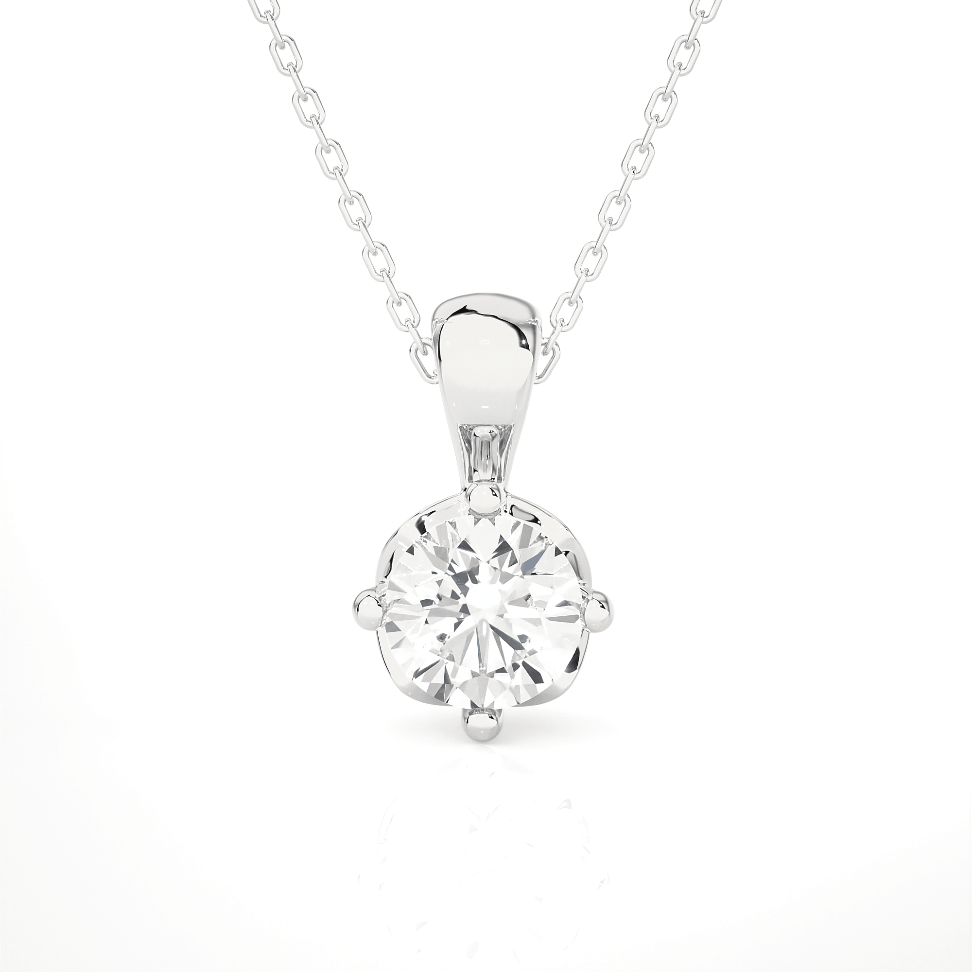 1  ctw Round Lab Grown Diamond Solitaire Pendant