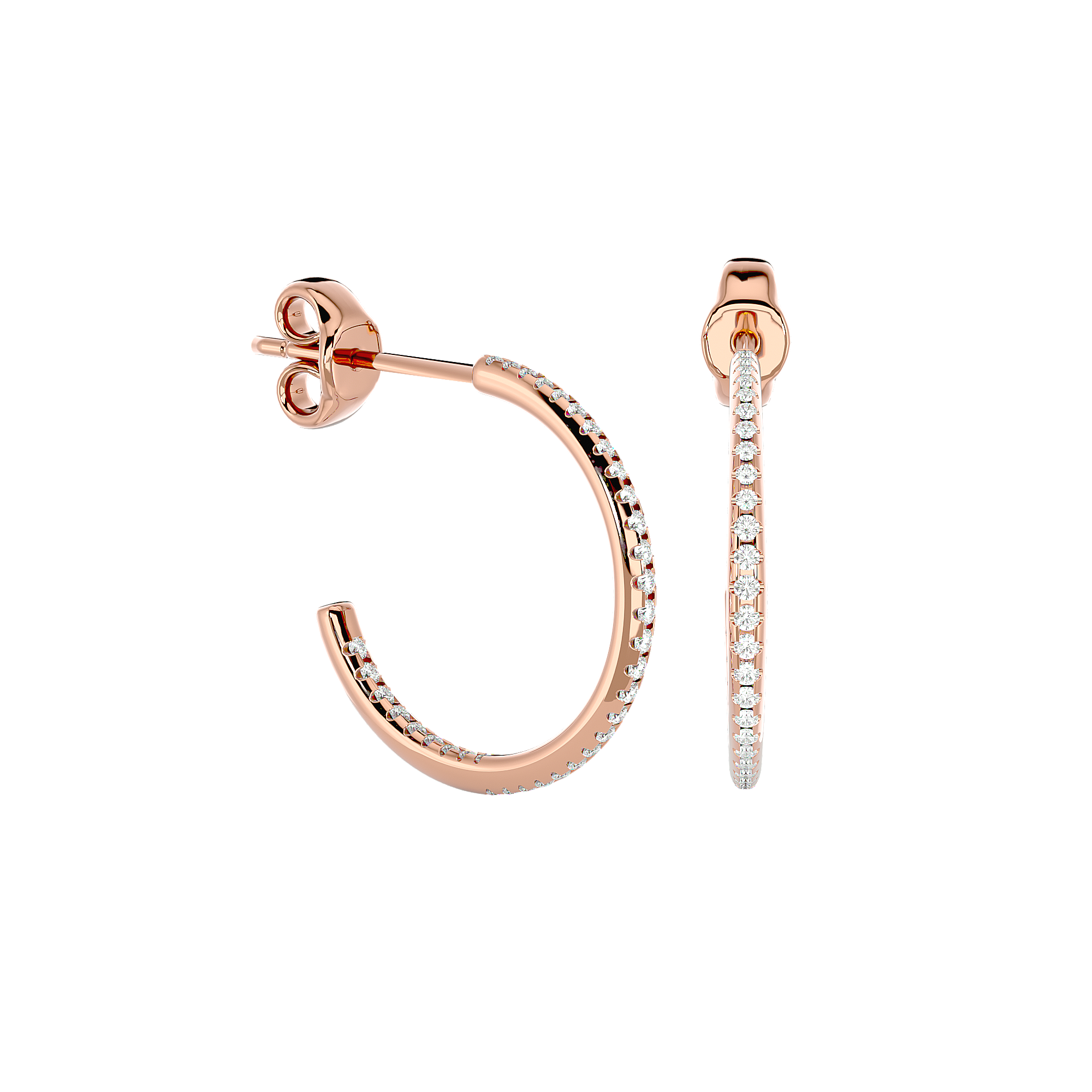 Round Lab Grown Diamond Hoop Earrings
