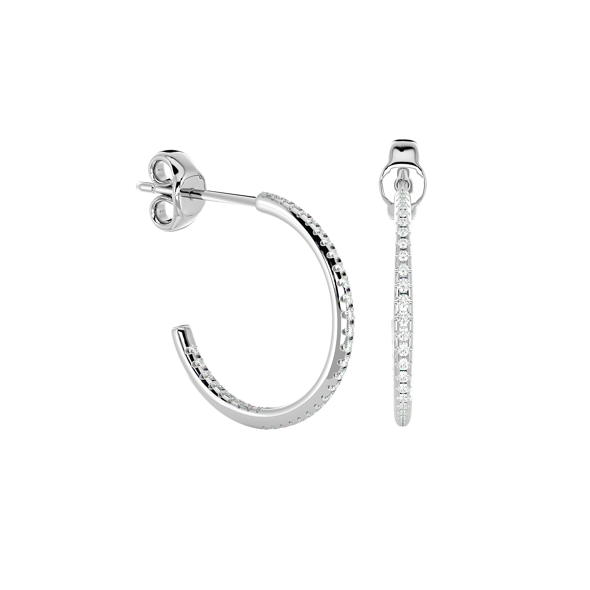 Round Lab Grown Diamond Hoop Earrings