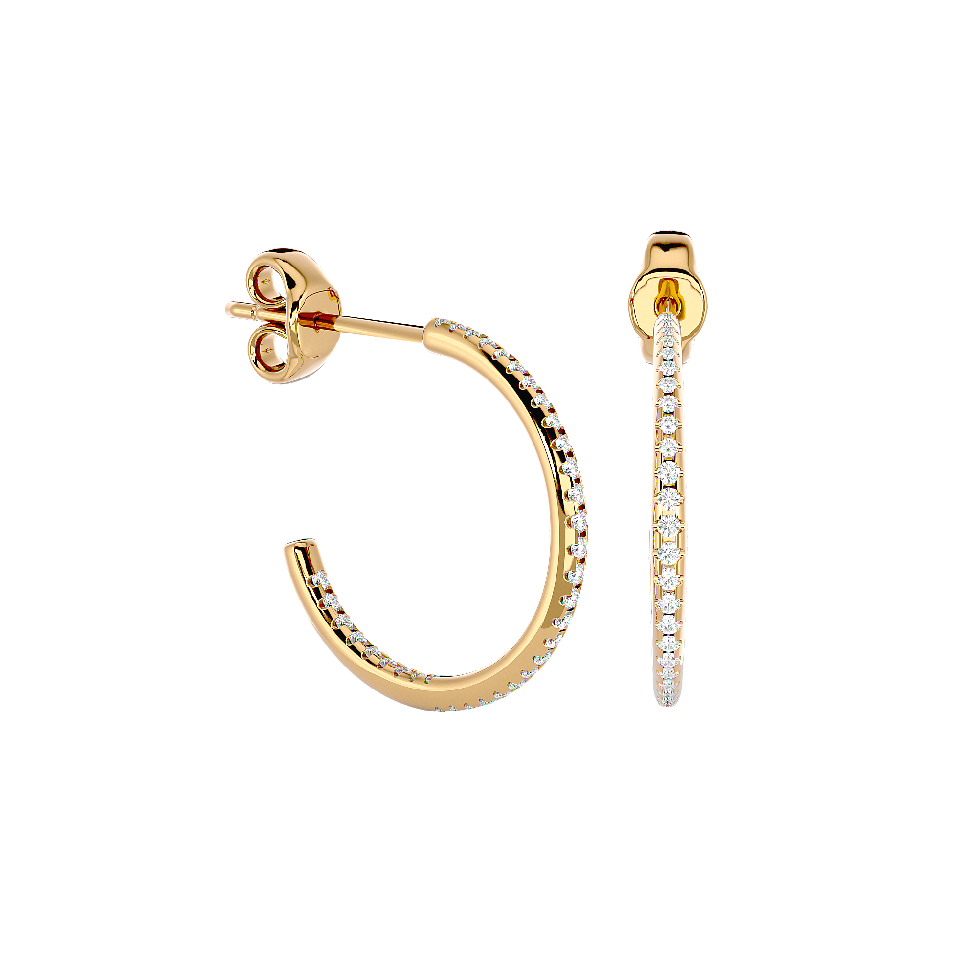 Round Lab Grown Diamond Hoop Earrings