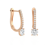 1 1/5 ctw Round Lab Grown Diamond Hoop Earrings
