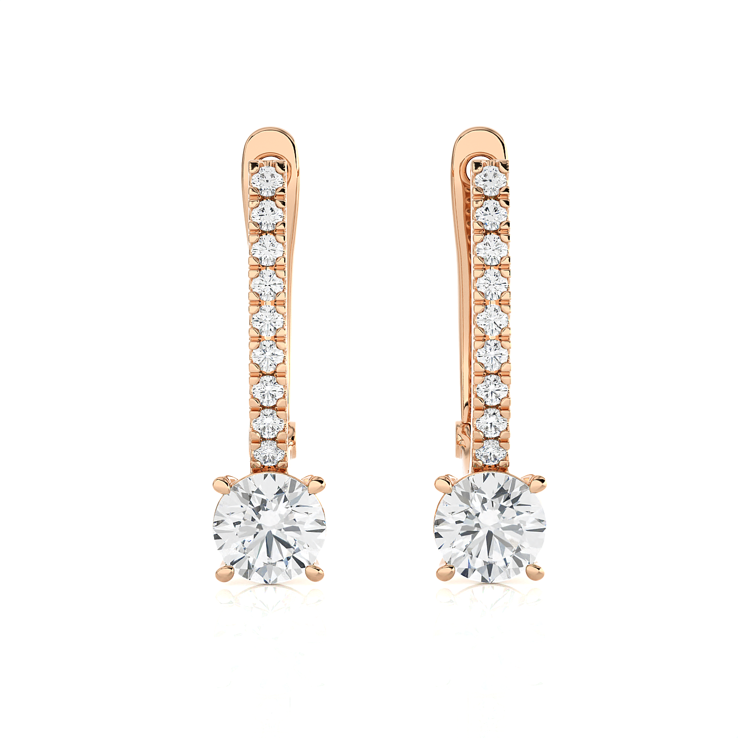 1 1/5 ctw Round Lab Grown Diamond Hoop Earrings