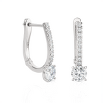 1 1/5 ctw Round Lab Grown Diamond Hoop Earrings