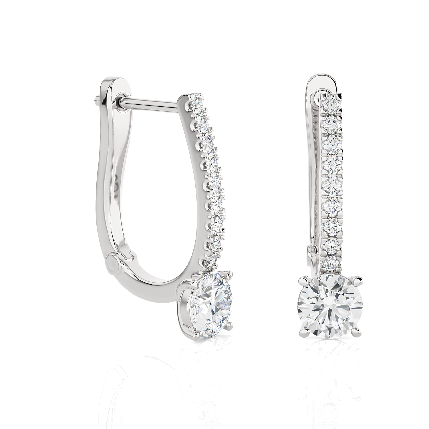 1 1/5 ctw Round Lab Grown Diamond Hoop Earrings