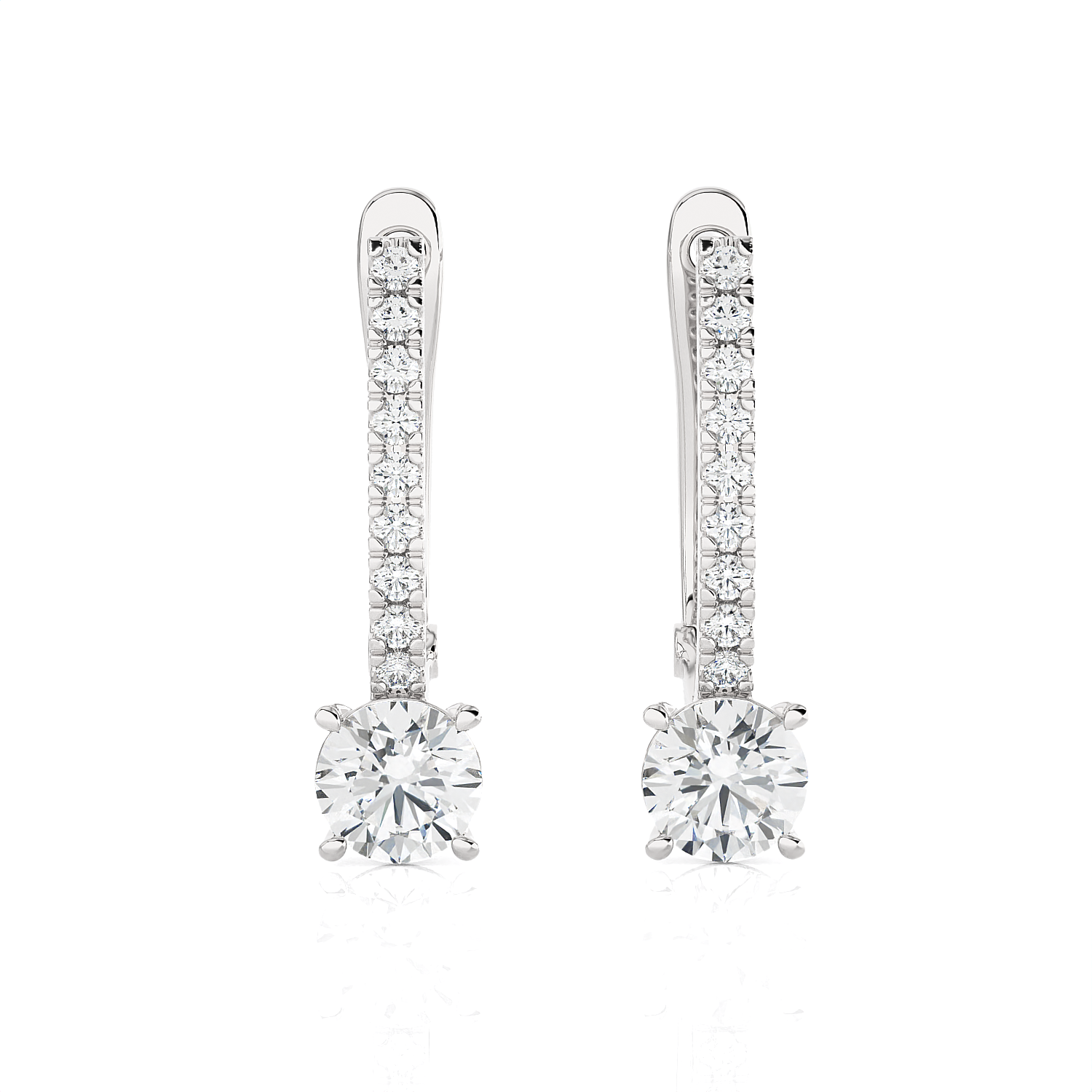 1 1/5 ctw Round Lab Grown Diamond Hoop Earrings