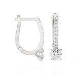 1 1/5 ctw Round Lab Grown Diamond Hoop Earrings
