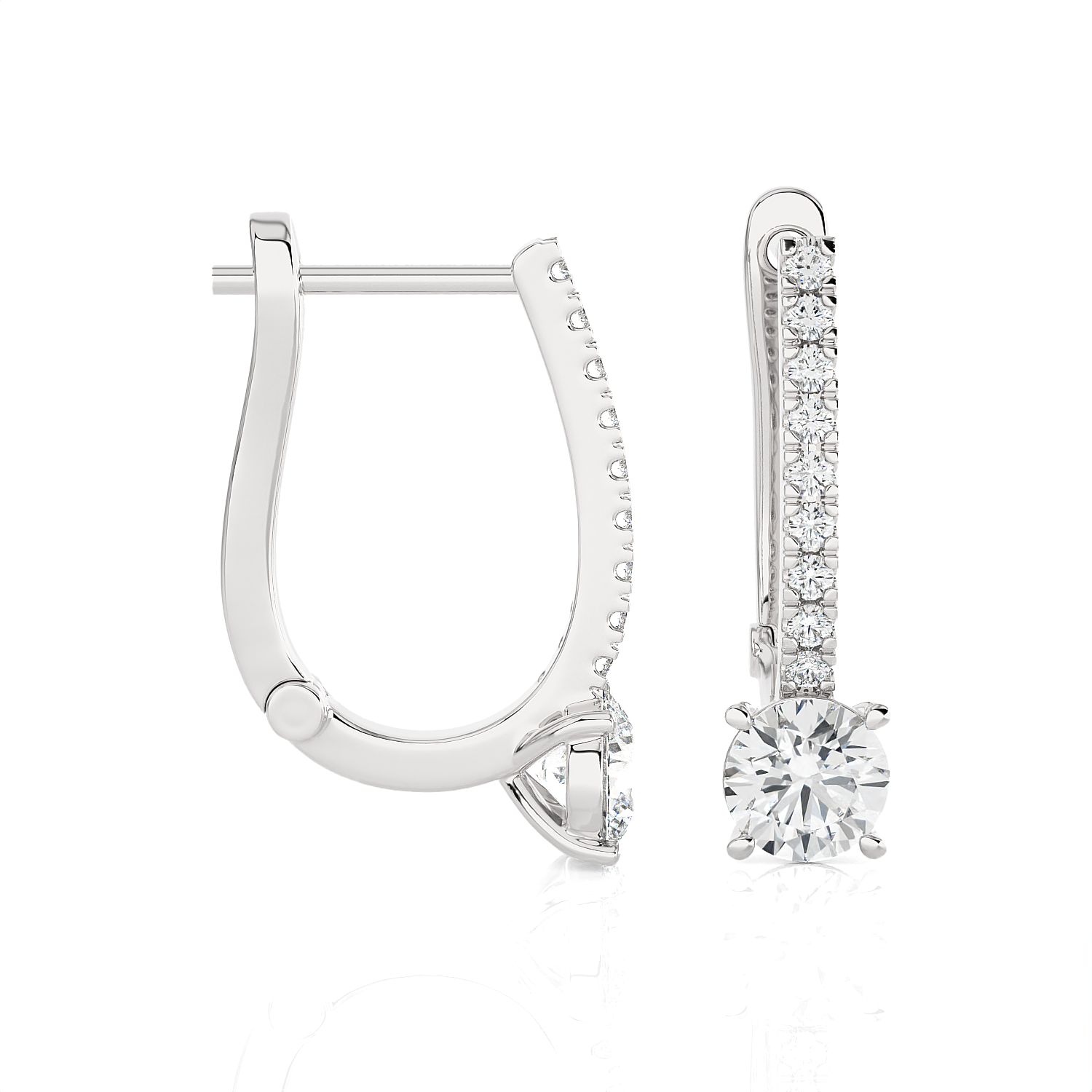 1 1/5 ctw Round Lab Grown Diamond Hoop Earrings