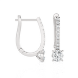 1 1/5 ctw Round Lab Grown Diamond Hoop Earrings