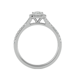 3/4 ctw Emerald-Cut Lab Grown Diamond Halo Engagement Ring