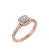 3/4 ctw Emerald-Cut Lab Grown Diamond Halo Engagement Ring