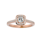 3/4 ctw Emerald-Cut Lab Grown Diamond Halo Engagement Ring